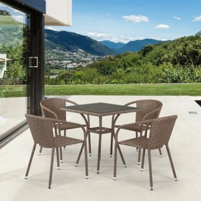 Дачный комплект мебели T282BNT/Y137C-W56 Light Brown 4Pcs