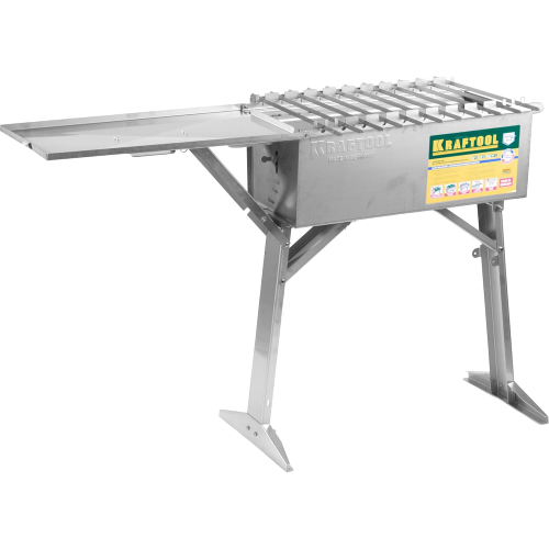 KRAFTOOL 300 x 600 x 800 мм, с автоматическим вращением шампуров, переносной мангал (68310)