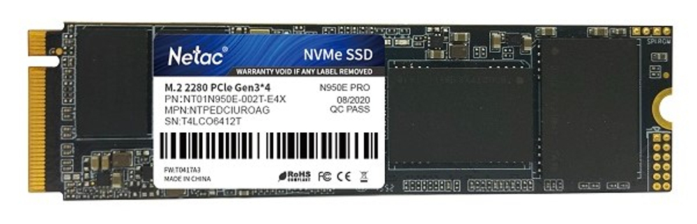 Накопитель SSD M.2 2280 Netac NT01N950E-002T-E4X 2000 ГБ