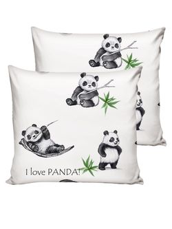 Наволочка комплект 2шт перкаль Сказка "Панды" 70x70 см на молнии