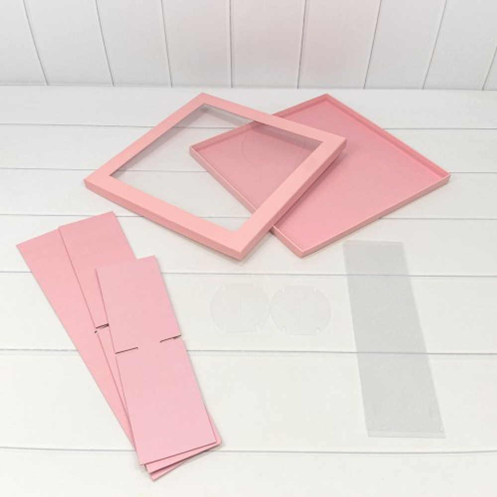 Коробка сборная 35х35х10 см (Розовый)