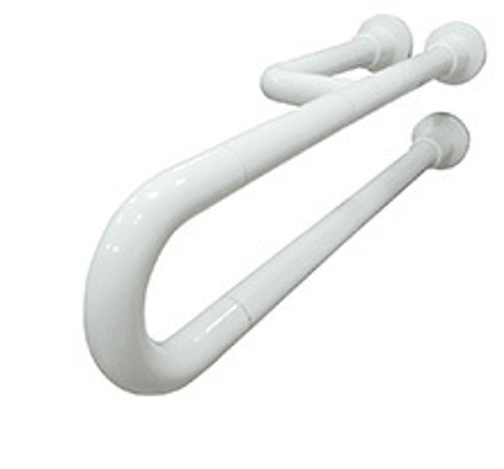 Поручень полукруглый Nofer неподвижный с тремя точками опоры 600 мм алюминий покрытый нейлоном 15047.60.NBA