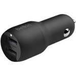 BELKIN Dual USB-A Car Charger, 12W X2, BLK