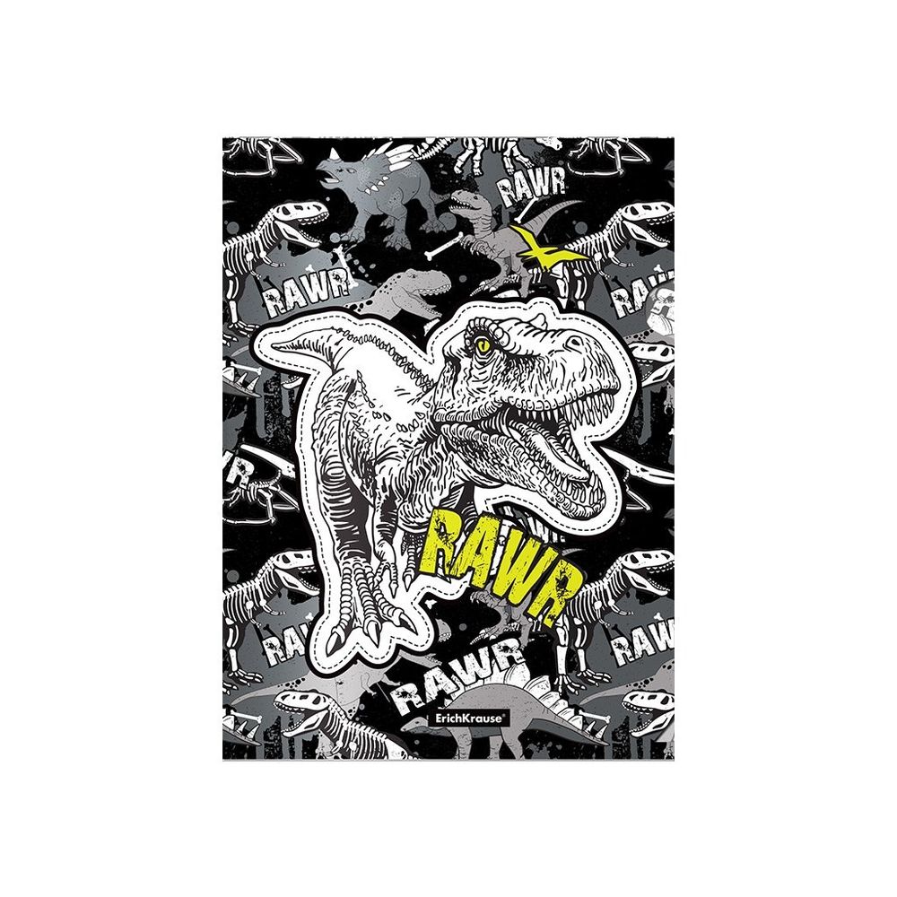 Папка-уголок Erich Krause, A4, 220х310 мм, 160 мкм, пластик, прозрачная с рисунком,"Dinosaur Park" (в пакете 12 шт.)