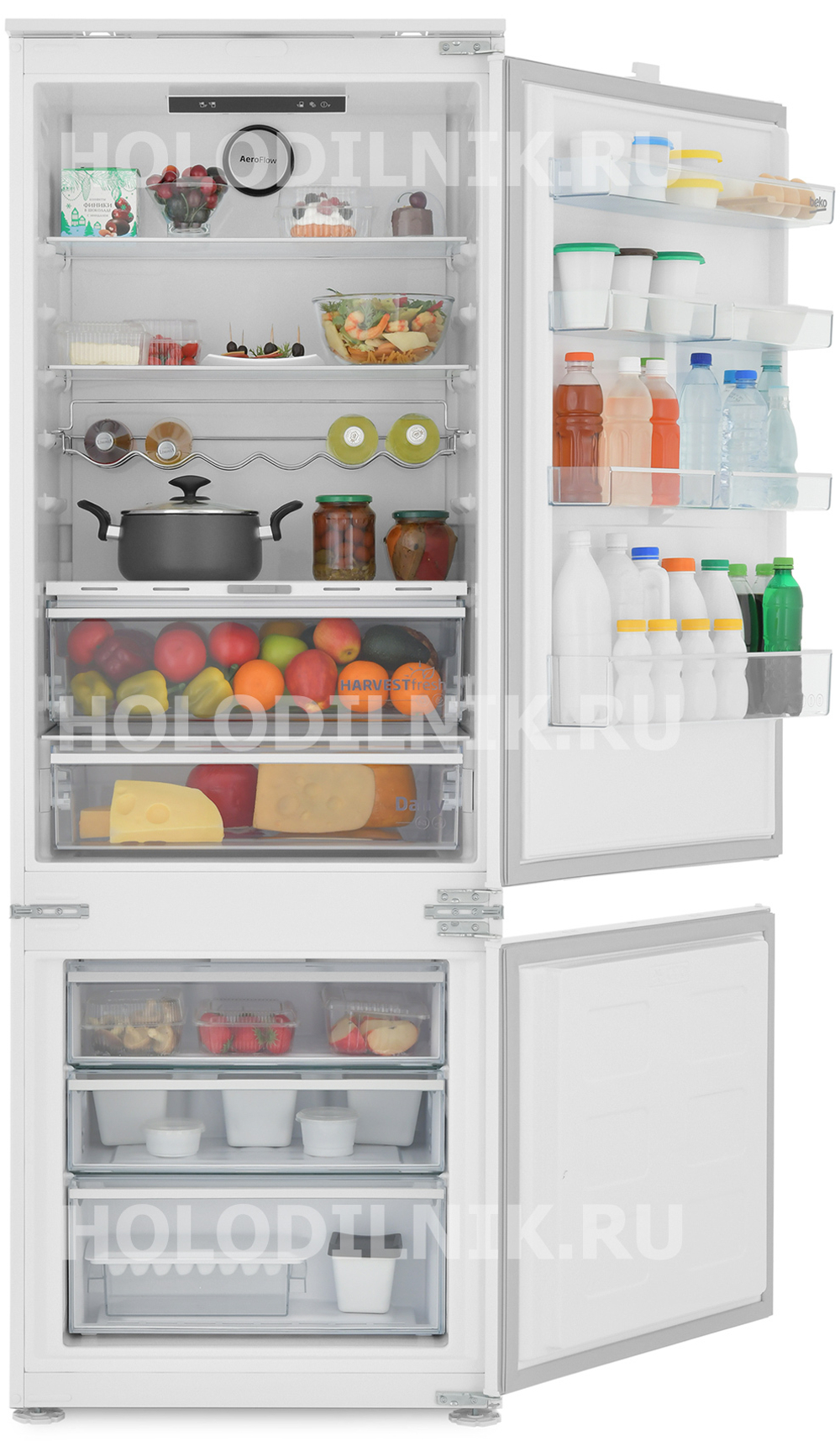 Встраиваемый двухкамерный холодильник Beko BCNE400I35ZS