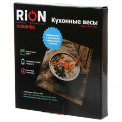 Весы кухонные электронные, стекло, Rion, Завтрак, до 5 кг, LCD-дисплей, PT-893