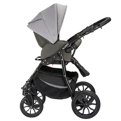 Детская коляска Alis Alvaro 2 в 1 Al 10 т.серый+св.серый+шалфей кожа