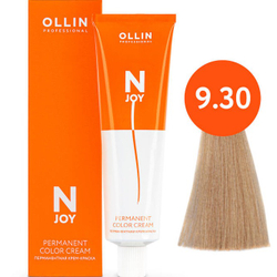 OLLIN PROFESSIONAL N-JOY - перманентная крем-краска для волос, 9/30 блондин золотистый, 100 мл
