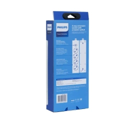 Сетевой фильтр удлинитель Philips CHP2145BC/51 с четырьмя стандартными розетками EU, с заземлением и защитой от перегрузок, 5 м, черный