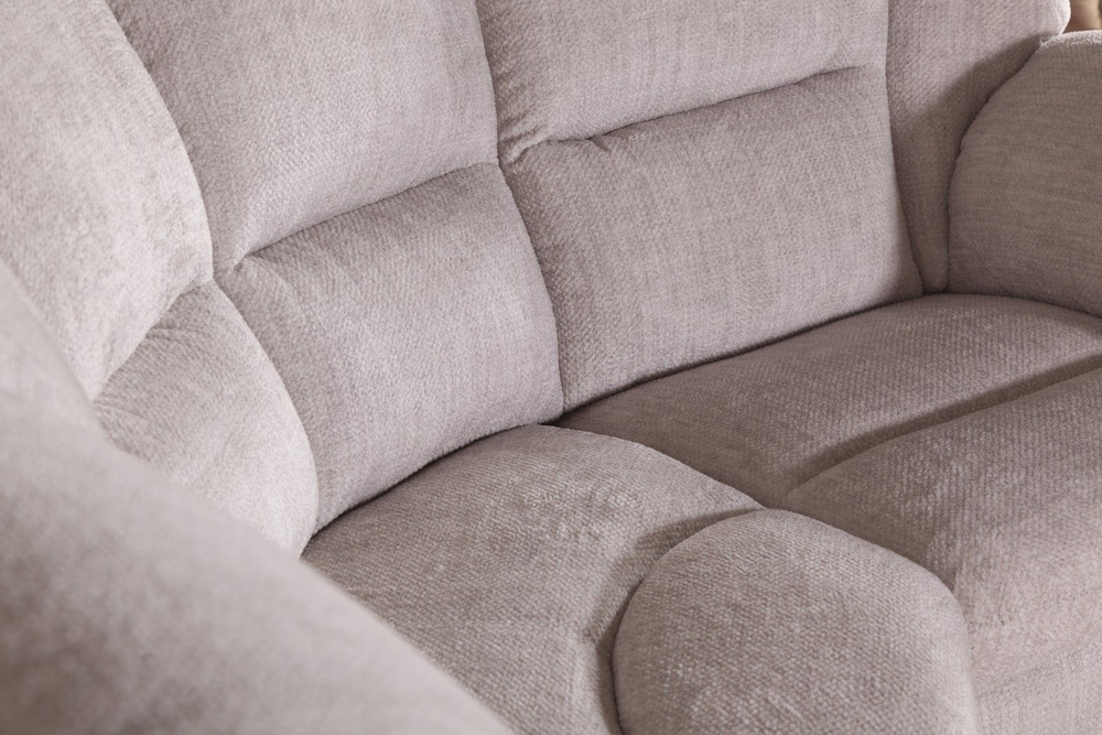 San-Remo угловой диван-кровать с реклайнером, микромех Rozy ivory