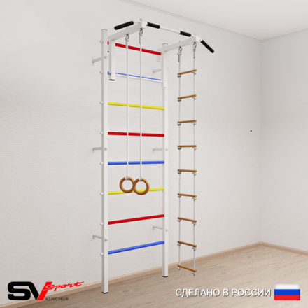 Шведская стенка Sv Sport усиленная 617 (Турник стандарт/Кольца/Лестница)