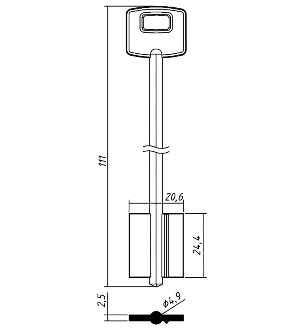 Заготовка сувальдного ключа 10622 CIZ4D