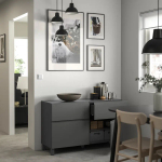 Комбинация для хранения - BESTÅ/ BESTА IKEA/ БЕСТА/БЕСТО ИКЕА, 74х120 см, темно-серый