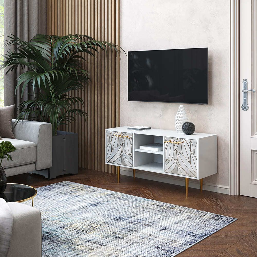 Тумба под ТВ Арт 117см Стайл Айс Голд