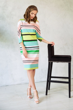 51129 Платье женское (полоска мультиколор)