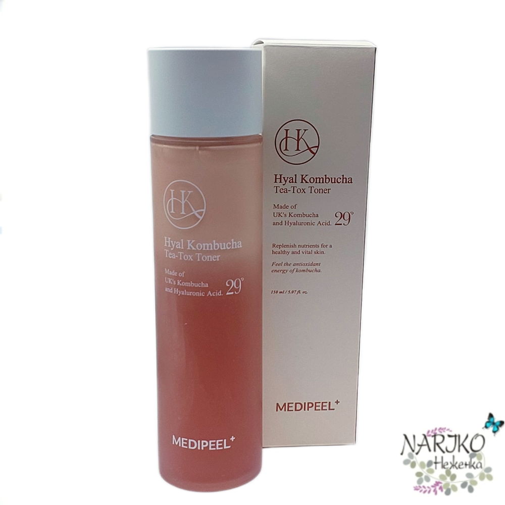Двухфазный тонер с 70% комбучи и церамидами MEDIPEEL Hyal Kombucha Tea-Tox Toner, 150 мл.