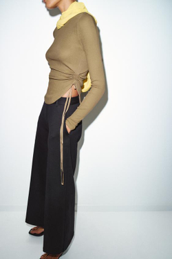 ZARA БРЮКИ ИЗ ИНТЕРЛОКА, ЧЕРНЫЙ