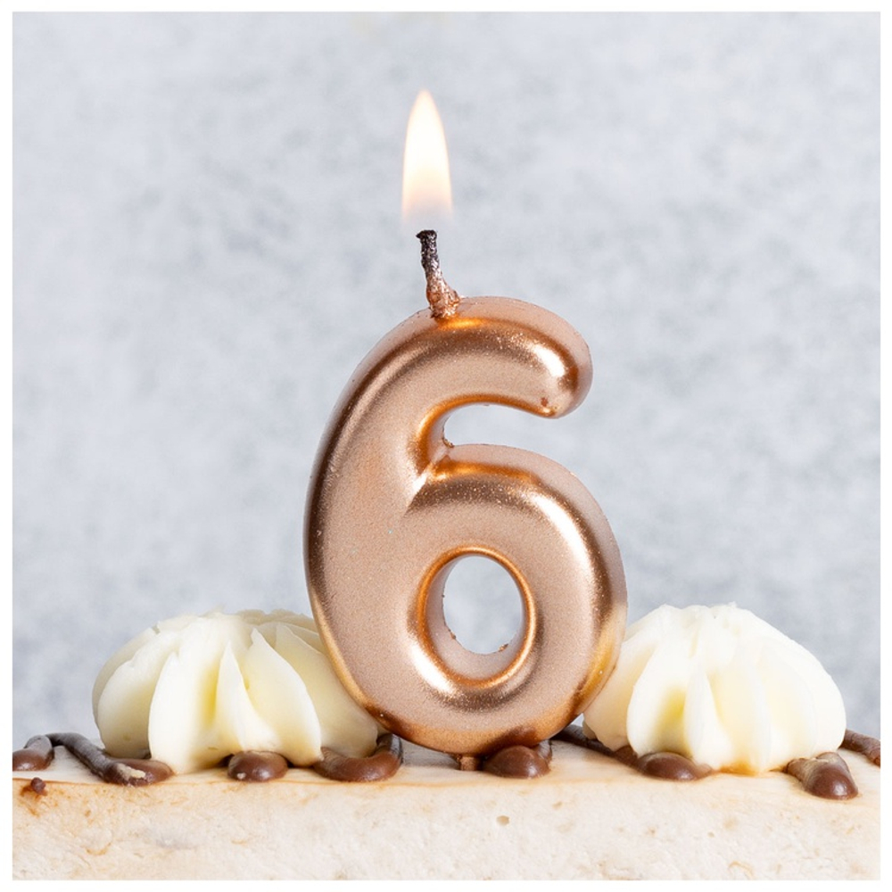 Свечи-цифры Розовое золото 4,5см