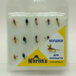 Набор нимф мушек вольфрам 0.3 гр #NFH2-014 на крючке №14, 15 шт от Marlins (Марлин)