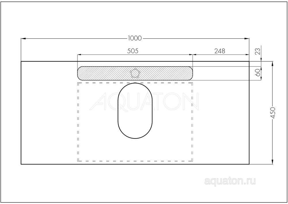 Тумба под раковину Aquaton Лофт Урбан 100 серый графит, дуб орегон 1A247701LQX60