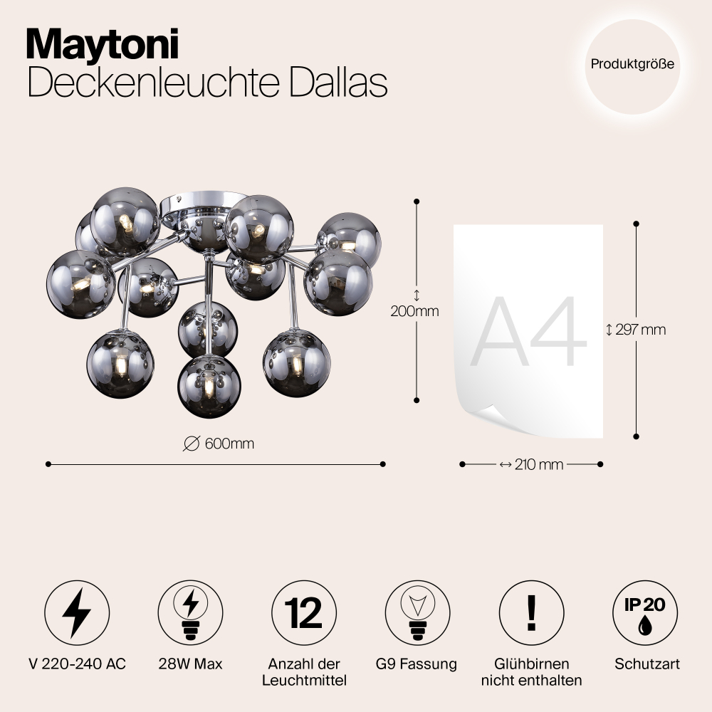 Люстра потолочная Maytoni Dallas MOD545PL-12CH