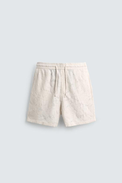 ZARA ЖАККАРДОВЫЕ ШОРТЫ, ЭКРЮ