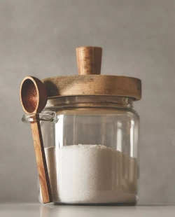 ZARA HOME САХАРНИЦА ИЗ ТЕРМОСТОЙКОГО СТЕКЛА И ДЕРЕВА, СВЕТЛО-БЕЖЕВЫЙ