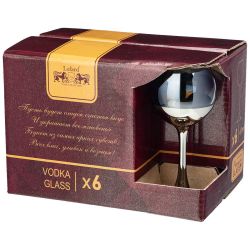 НАБОР РЮМОК ИЗ 6 ШТ "ЧЕРНОЕ МОРЕ ДЕМИ СЕРЕБРО" 65 МЛ