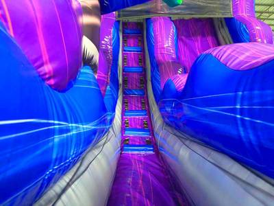 Надувная горка с бассейном «Фиолетовый бриз» 8х4х5м