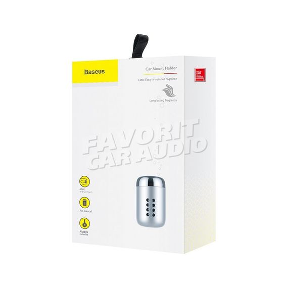 Ароматизатор Baseus Little Fatty металл 2 вида запахов серебряный