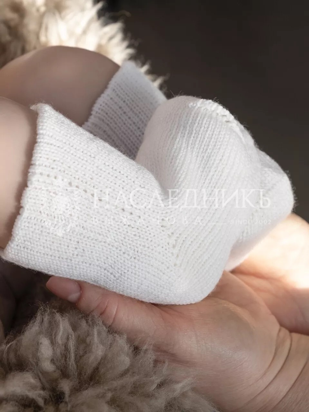 Носочки из шерсти, Белый