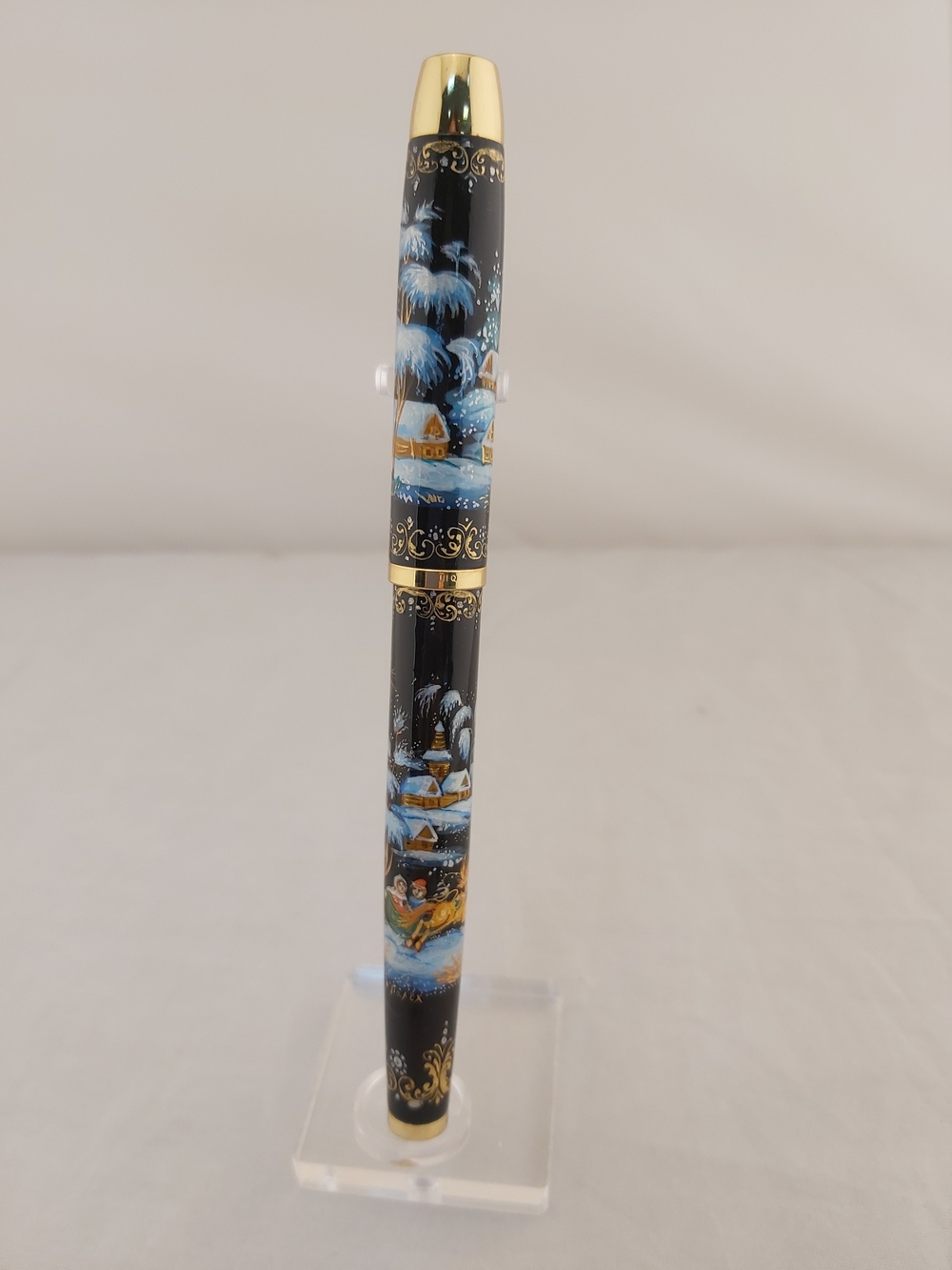 Ручка с ручной росписью Палех "Сказочная тройка" в футляре