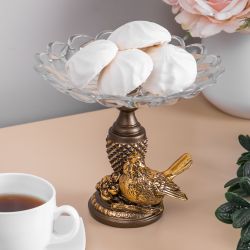 Фруктовница-конфетница Птичка Терра сонг Бронза