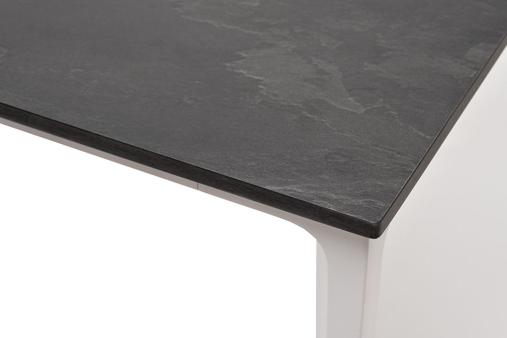 "Малага" обеденный стол из HPL 90х90см, цвет "серый гранит", каркас белый