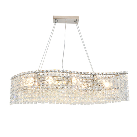 Подвесной светильник 6x40Вт E14, металл/хрусталь, хром