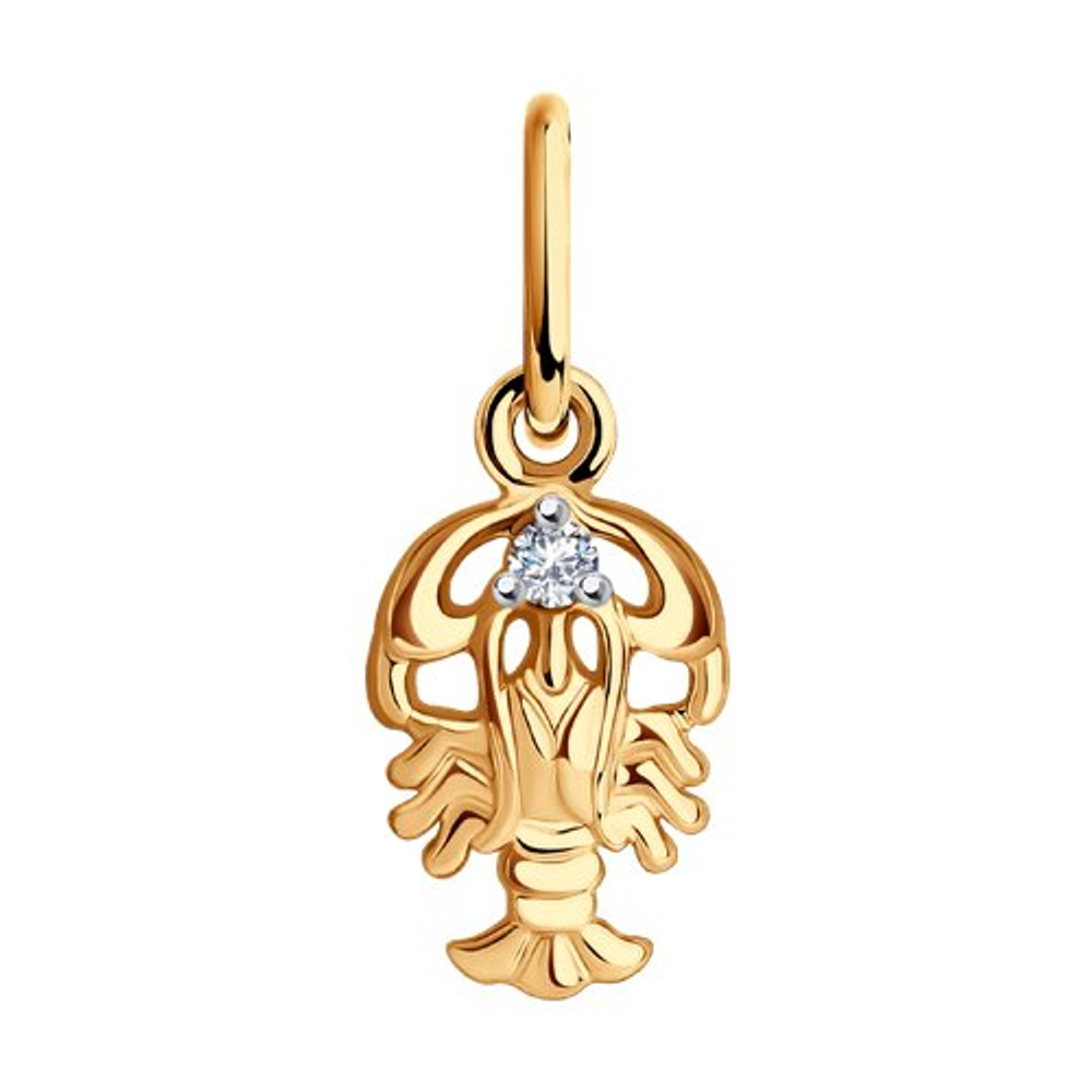 Подвеска из золота с фианитами