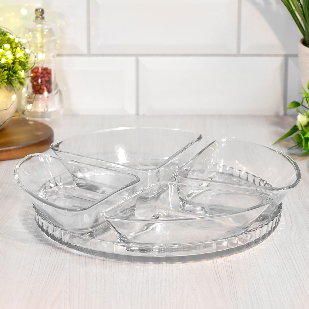 Менажница 4-х секционная 24см с блюдом "Denise"