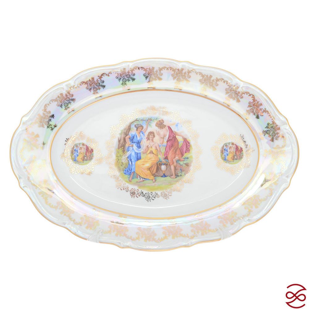 Блюдо овальное Repast Мадонна перламутр Мария-тереза 38 см
