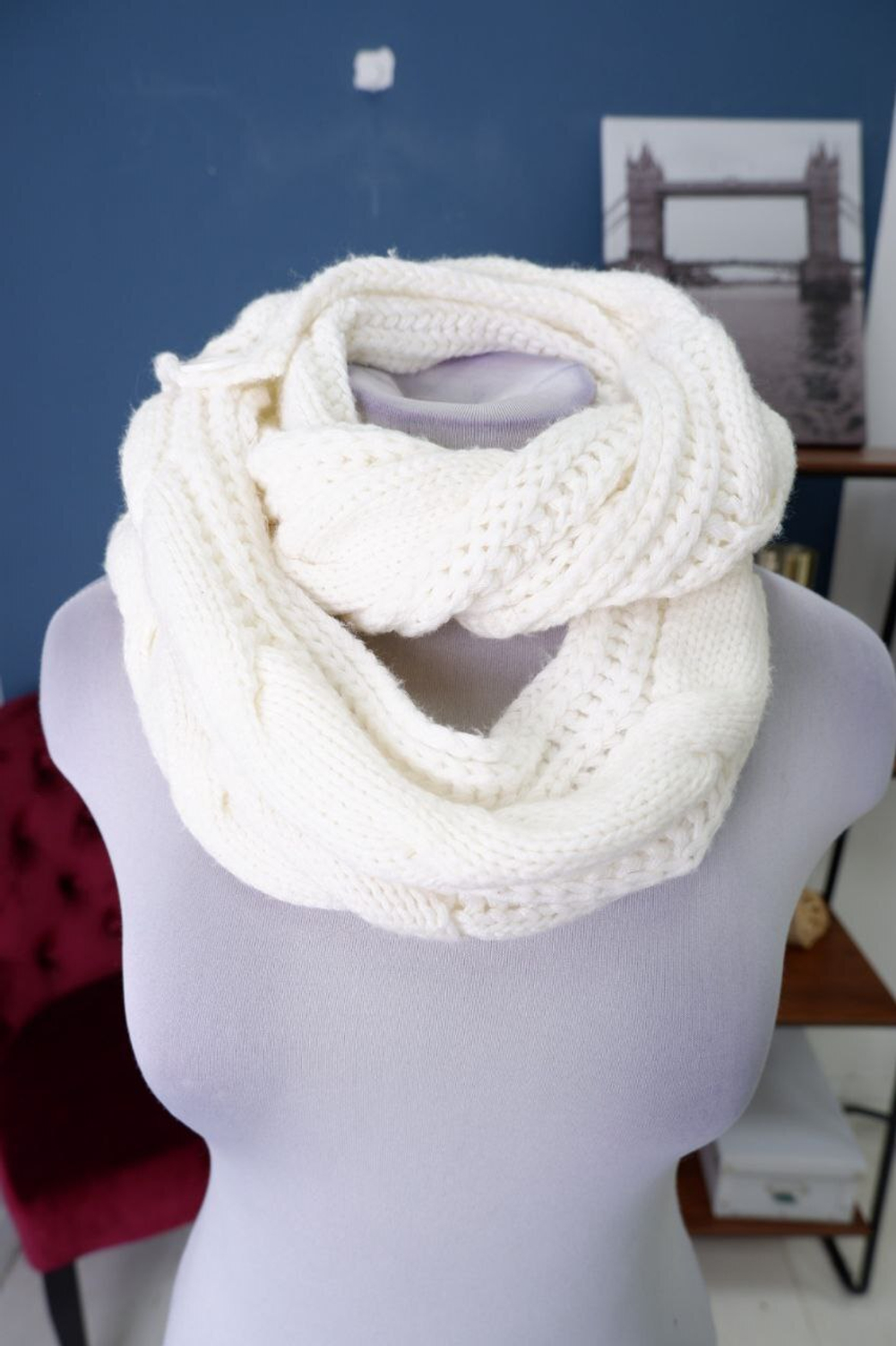 Шарф-снуд белый