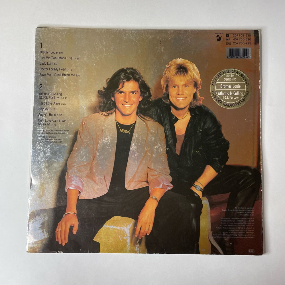 Винтажная виниловая пластинка LP Modern Talking, Ready For Romance (The 3rd Album) (Германия 1986)