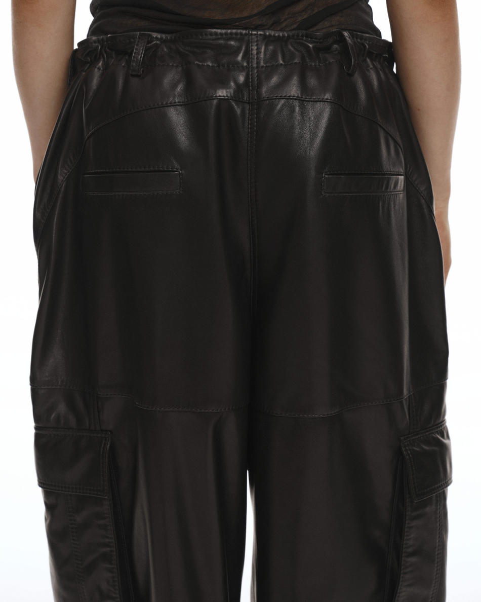 Брюки кожаные-карго