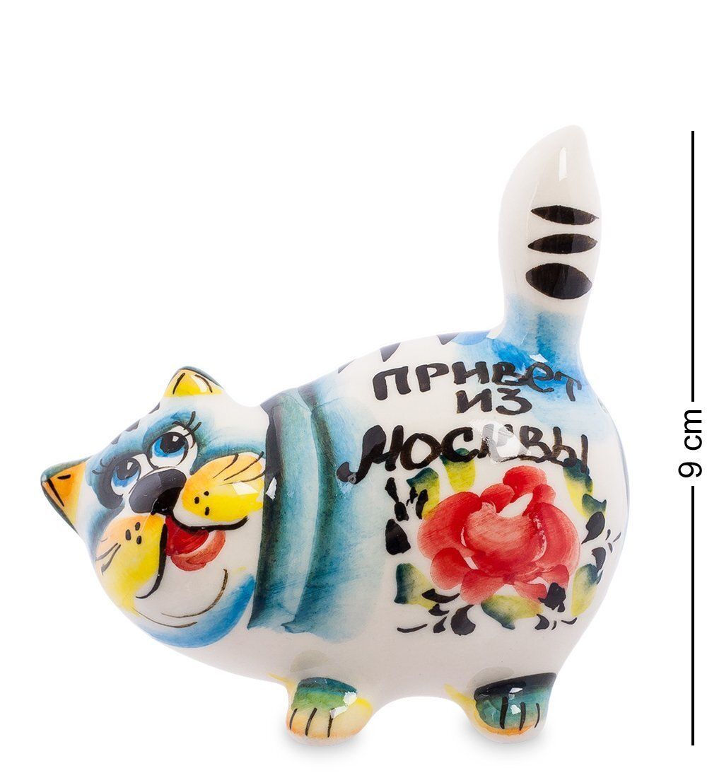 ГЛ- 372 Фигурка «Кот-Пузан» цв. (Гжельский фарфор)