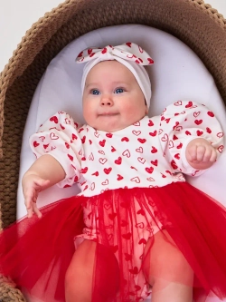 Платье-боди детское сердечки