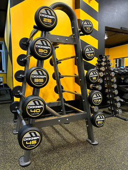 Комплект прямых фиксированных обрезиненных штанг 5 шт от 10 до 30кг