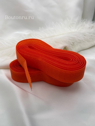 Лента липучка оранжевая 2 метра, ширина 20 мм