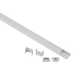 Комплект с накладным анодированным профилем ЭРА 1506-1m 15х6мм, 1м, серебристый САВ262 | Профили для светодиодных лент