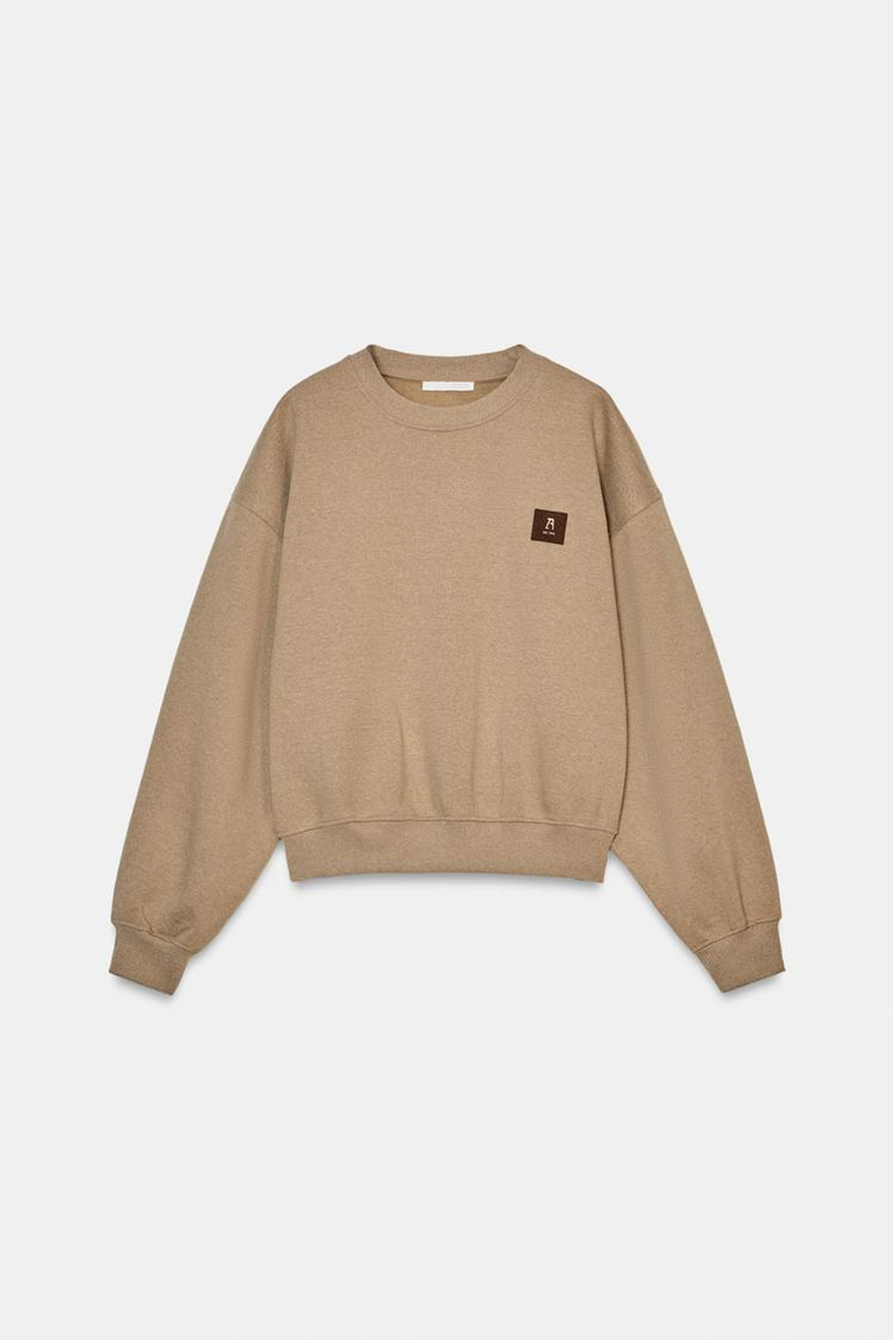 ZARA ТОЛСТОВКА С НАШИВКОЙ, РЫЖЕВАТО-КОРИЧНЕВЫЙ