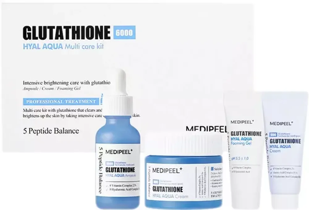 MEDI-PEEL Увлажняющий набор для сияния кожи с витаминами и гиалуроновой кислотой Glutathione 6000 Hyal Aqua Multi Care Kit ( (30 мл+50 мл+15 мл+15 мл))