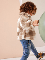 Куртка флисовая для мальчика Next K83-421, Коричневый, Молочный