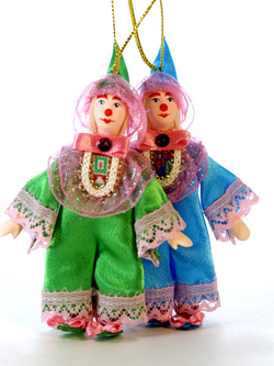 Кукла-подвеска сувенирная Клоун в панамке.